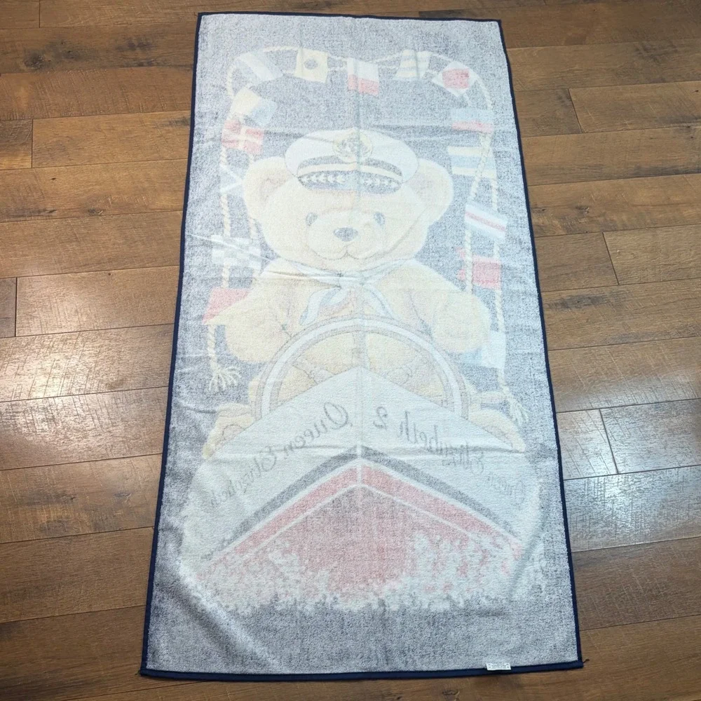Vintage Hilasal QE2 Queen Elizabeth 2 Teddy Bear 59x29 Beach‎ Bath Towel